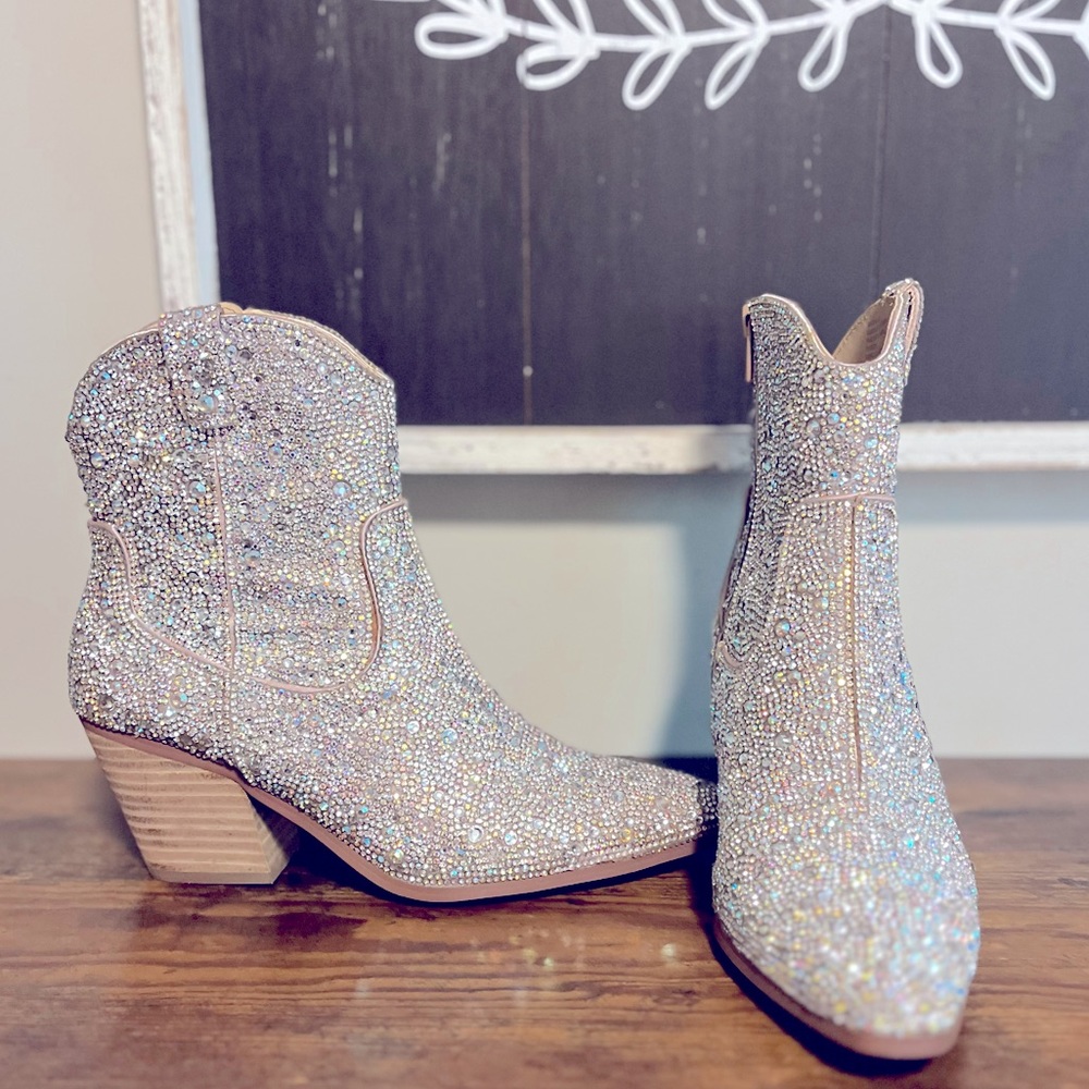 Betsy Johnson Diva rhinestone cowboy boots